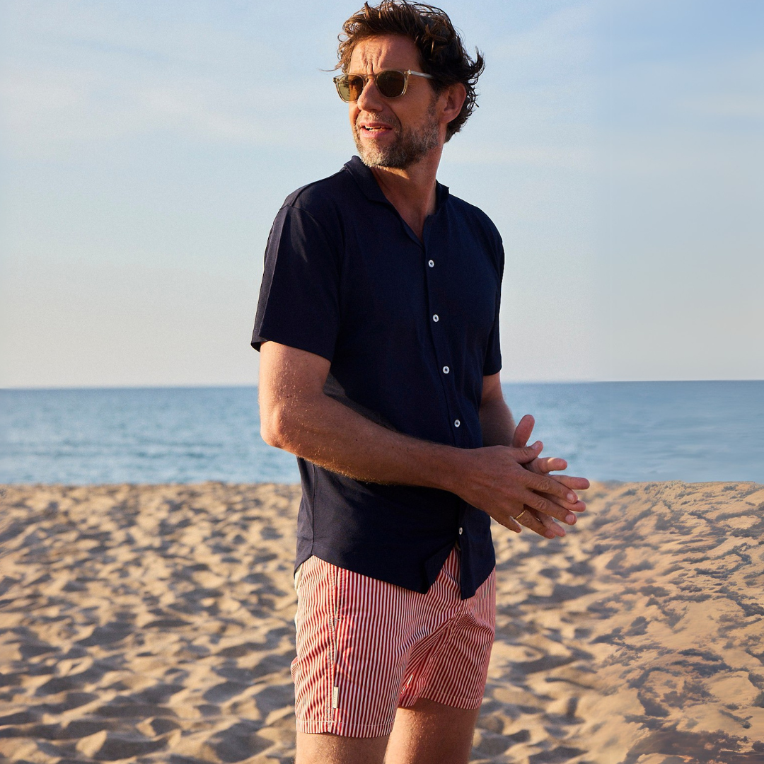 Men UV Camp Shirt Navy Blue