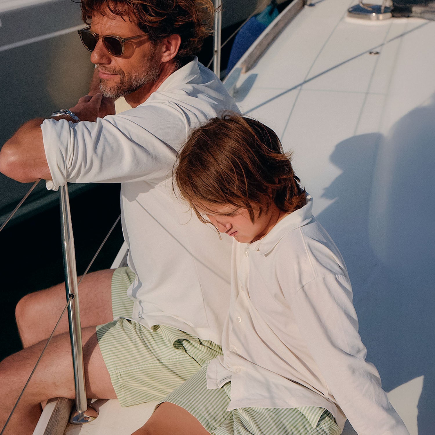 Boy UV Swim Short Portofino - green stripes