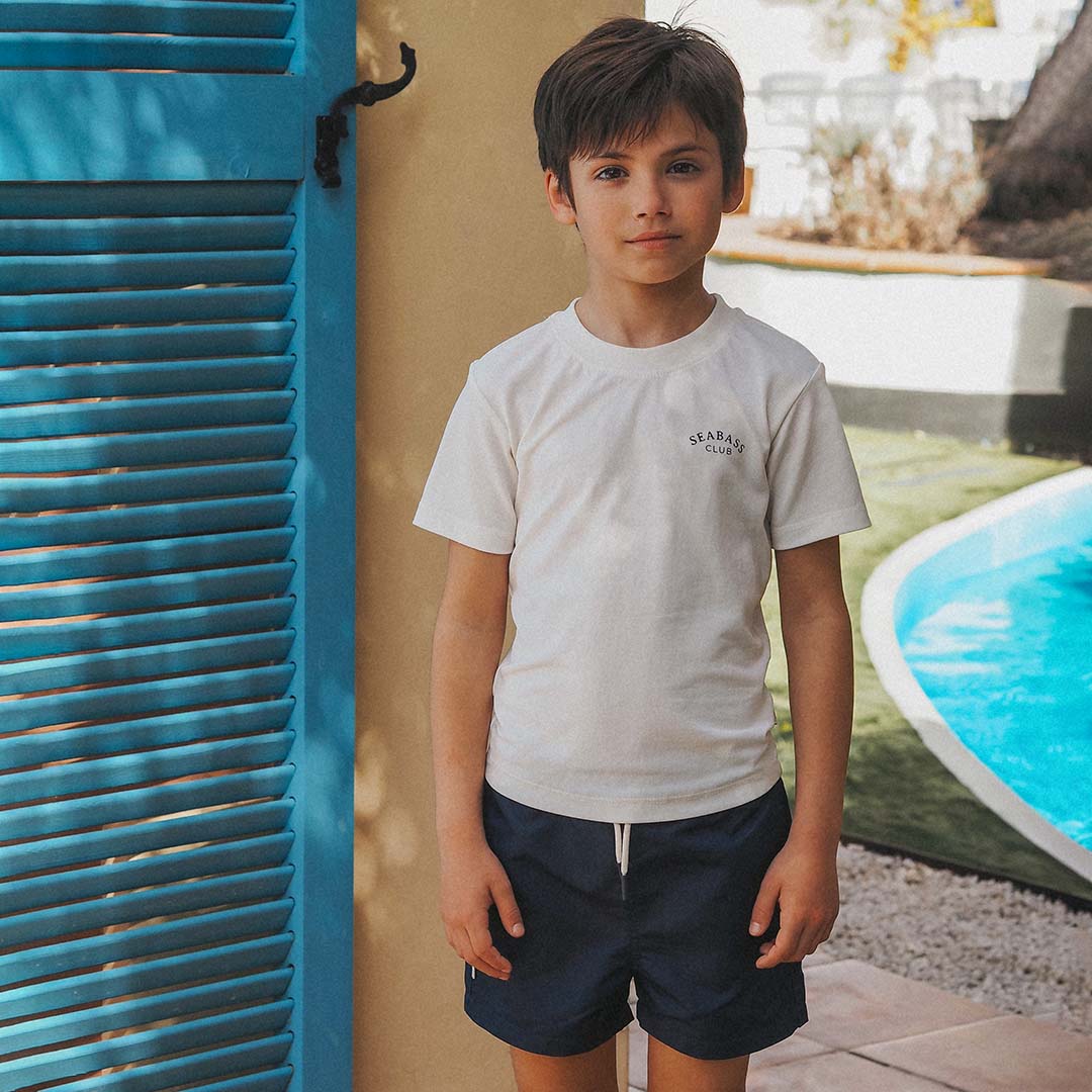 Boy UV Swim Short Navy Blue - solid