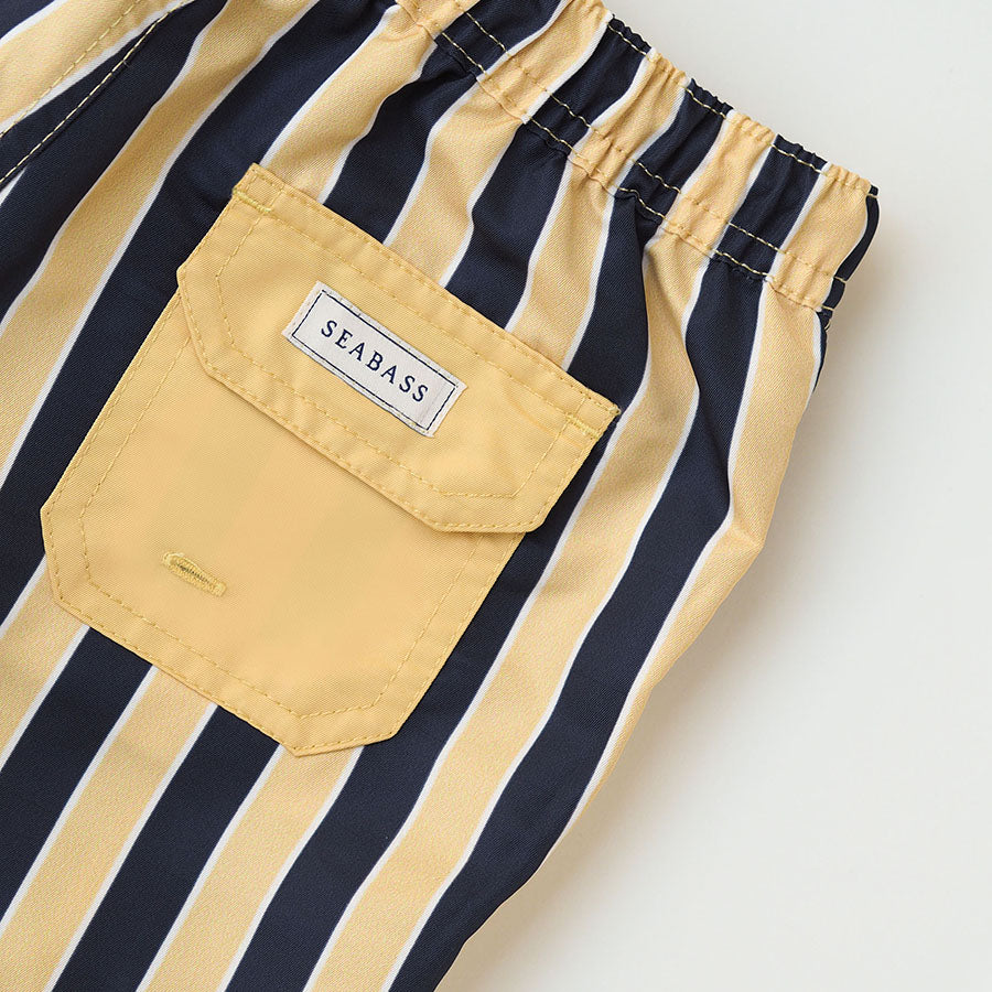 Boy UV Swim Short Sorrento - navy yellow stripes