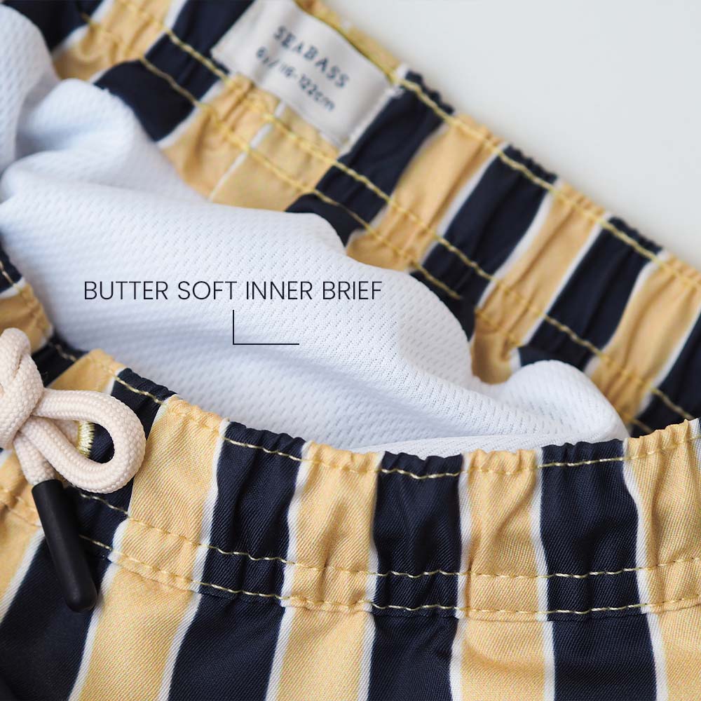 Boy UV Swim Short Sorrento - navy yellow stripes