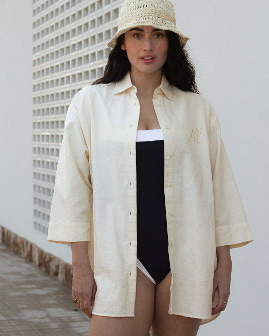 Women UV Oversized Shirt Soleil Butter Yellow