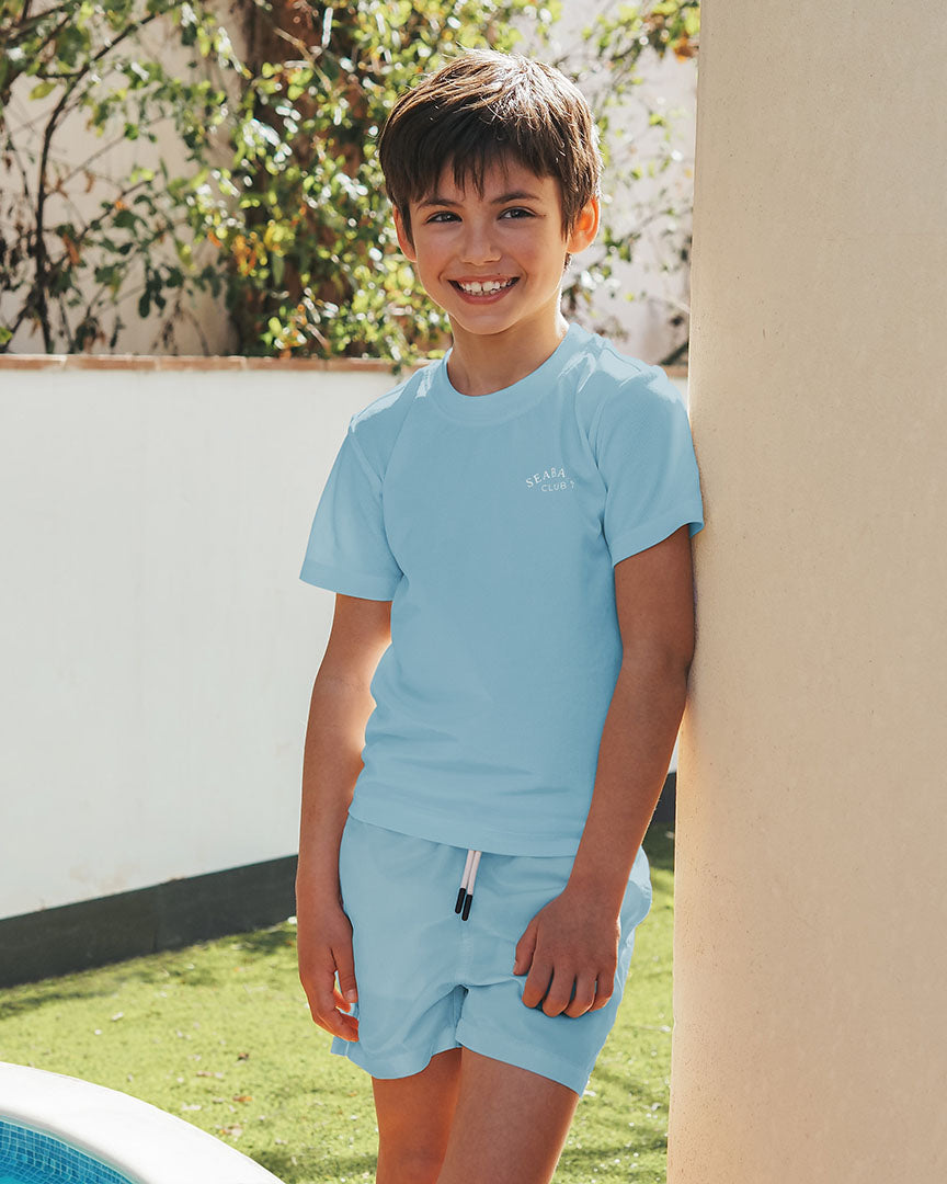 Boys UV Swim Short Clearwater Blue - solid
