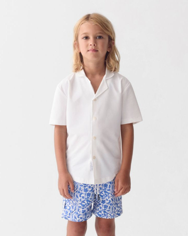 Boys UV Camp Shirt Bond White