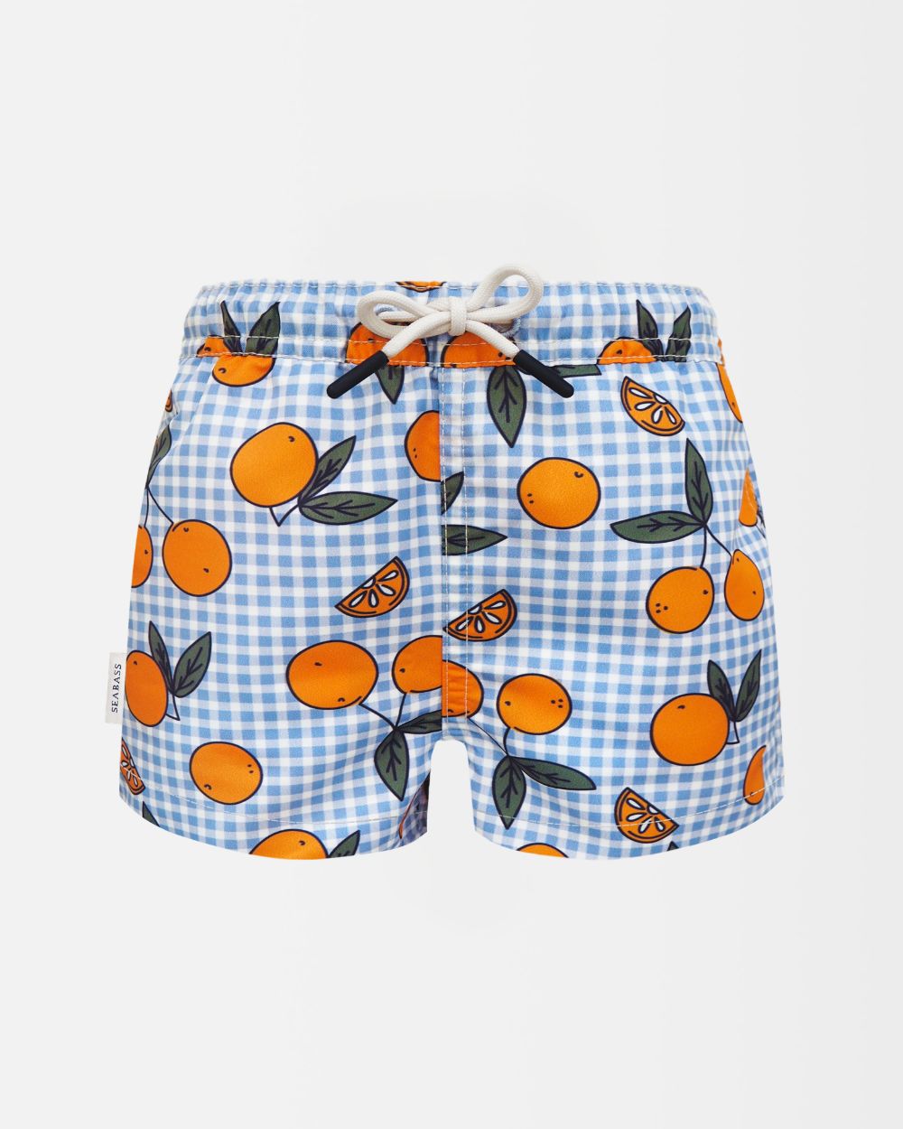 Boy UV Swim Short Corsica - orange blue gingham