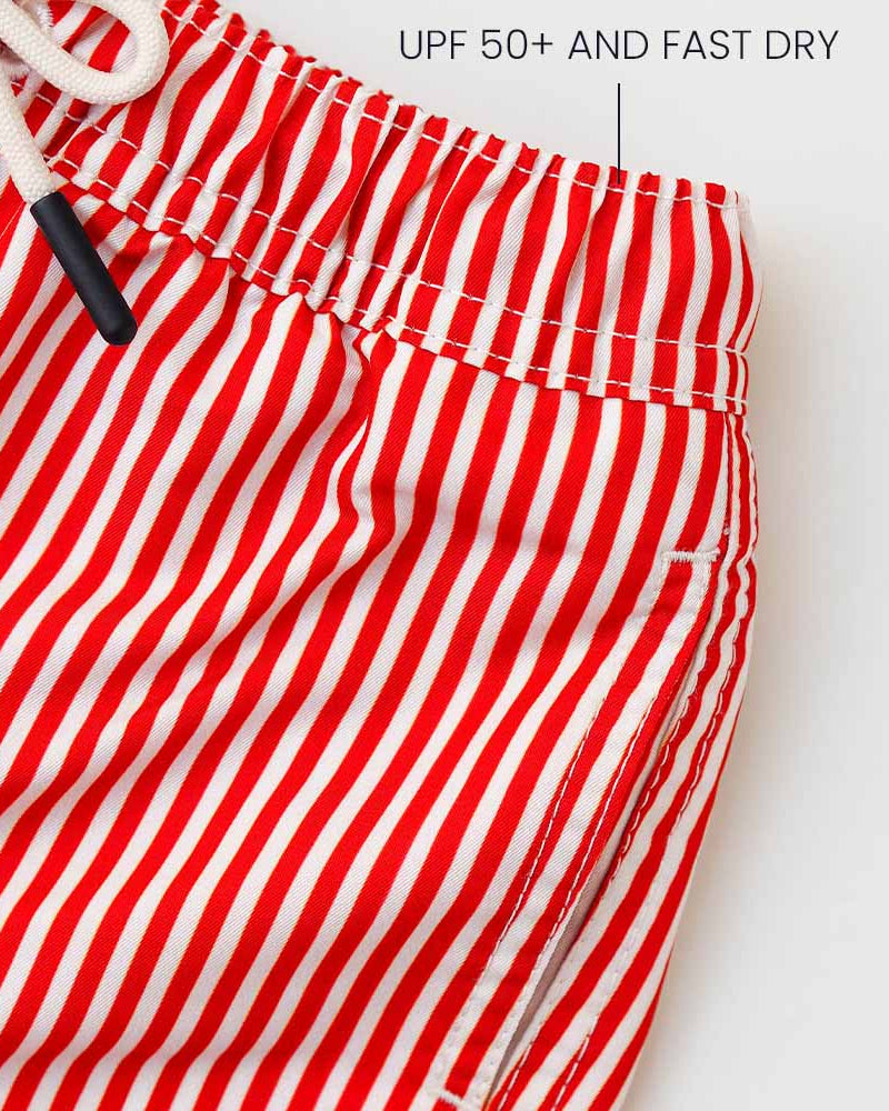 Boys UV Swim Short Venice - red stripes