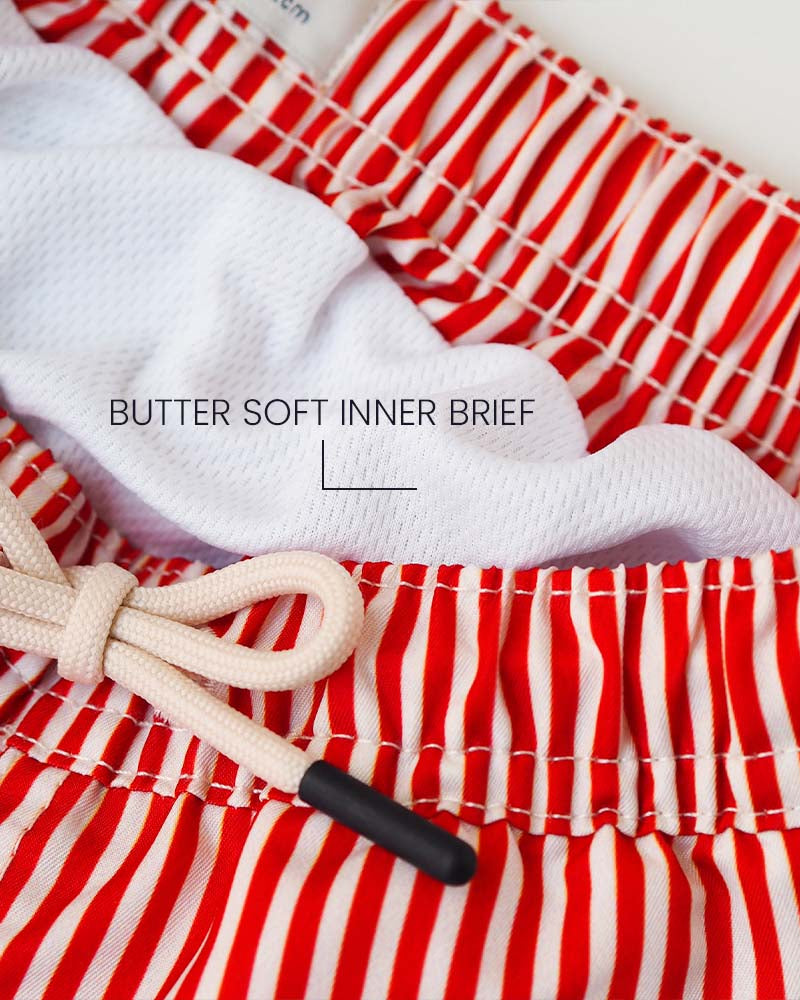 Boys UV Swim Short Venice - red stripes